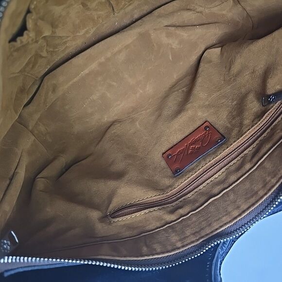 Patricia Nash Clemence Leather Satchel Crossbody Purse Bag Le Fleur Beauty! Read - Picture 9 of 12